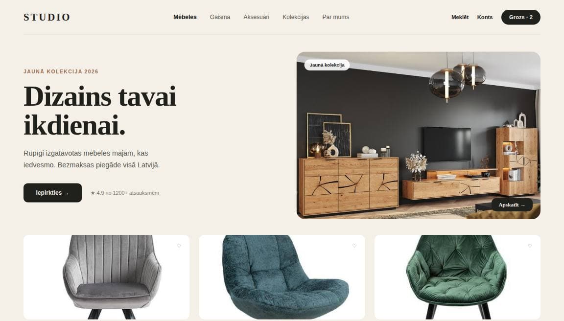 Interneta veikala dizains